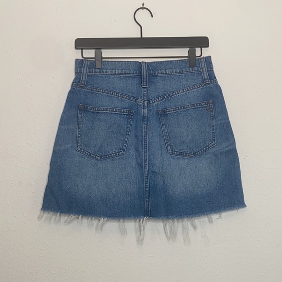 Madewell Women's Denim Mini Skirt Raw Hem 100% Cotton Pockets size 27 - Picture 7 of 7